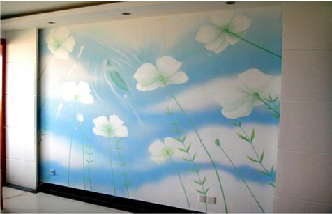 光山画墙绘怎么画好白云的蓬松感?