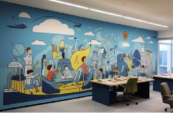 光山办公室墙绘的特点。