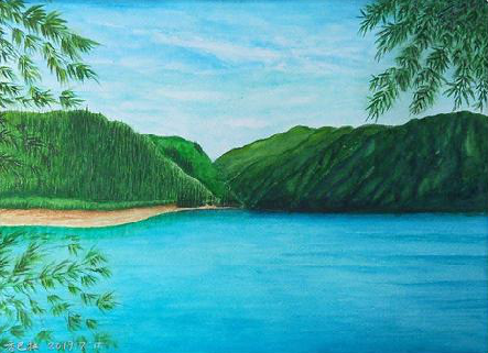 光山在墙绘中,如何绘画绿水青山?