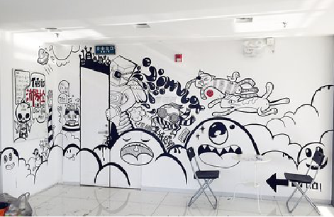 光山手绘墙并非传统涂鸦。